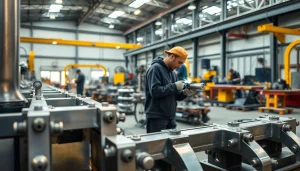 Steel fabrication shop where skilled artisans work on intricate metal structures.