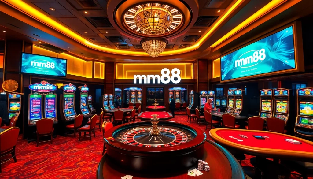 Experience luxury gaming at mm88 with stunning casino tables, vibrant slot machines, and thrilling gameplay.