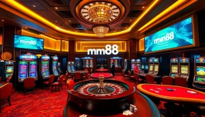 Experience luxury gaming at mm88 with stunning casino tables, vibrant slot machines, and thrilling gameplay.