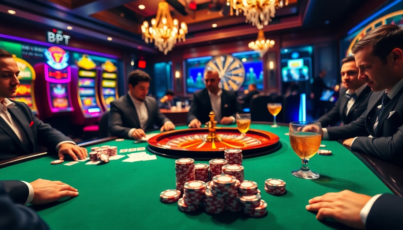 Players strategizing at a high-stakes poker table, showcasing the thrilling experience of hdbet.com gambling.