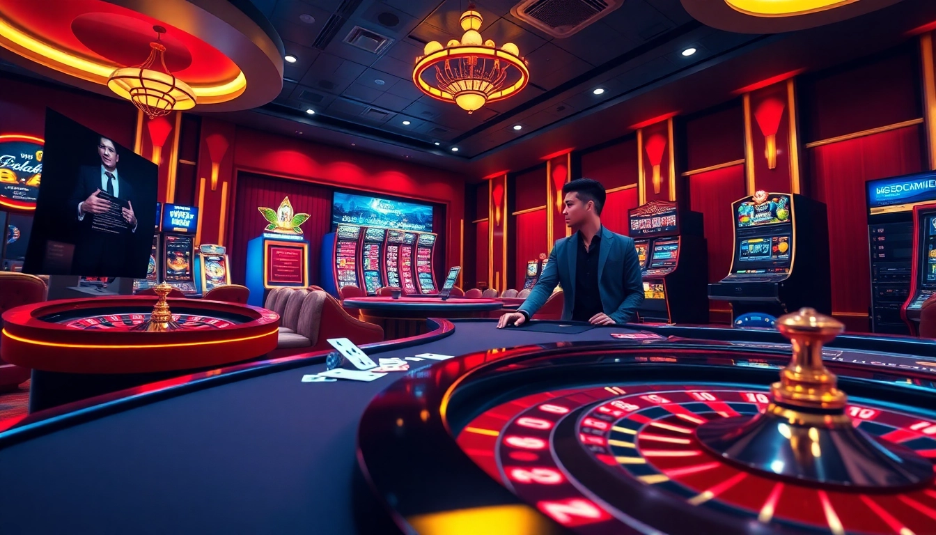 Exciting online gambling scene showcasing 68VIP casino table with cards and chips.