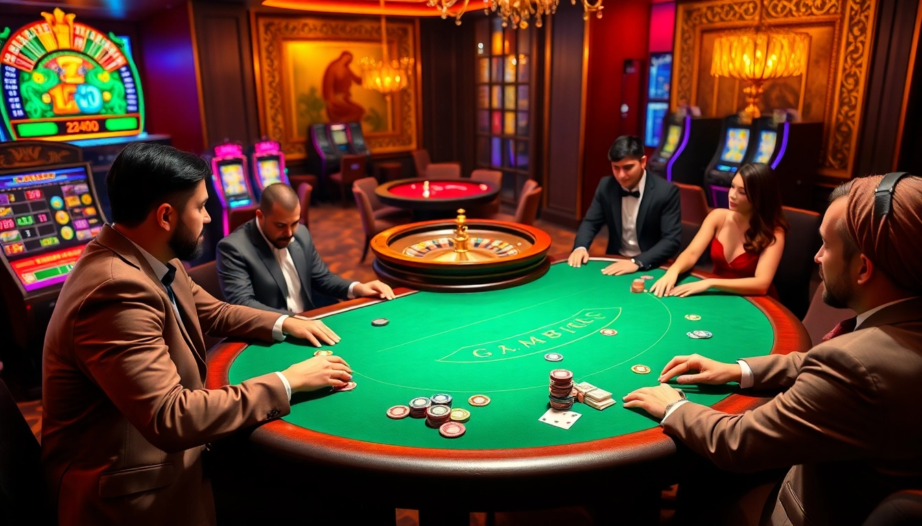 Experience the thrill of winning at https://s804.com/ with vibrant casino gaming visuals featuring poker and roulette.