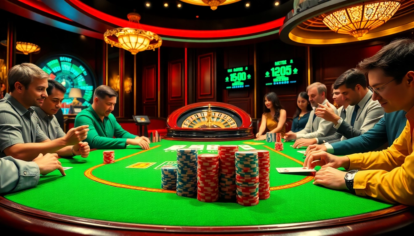 Permainan poker yang penuh aksi di kasino dengan elemen taruhan bertema datukwin.