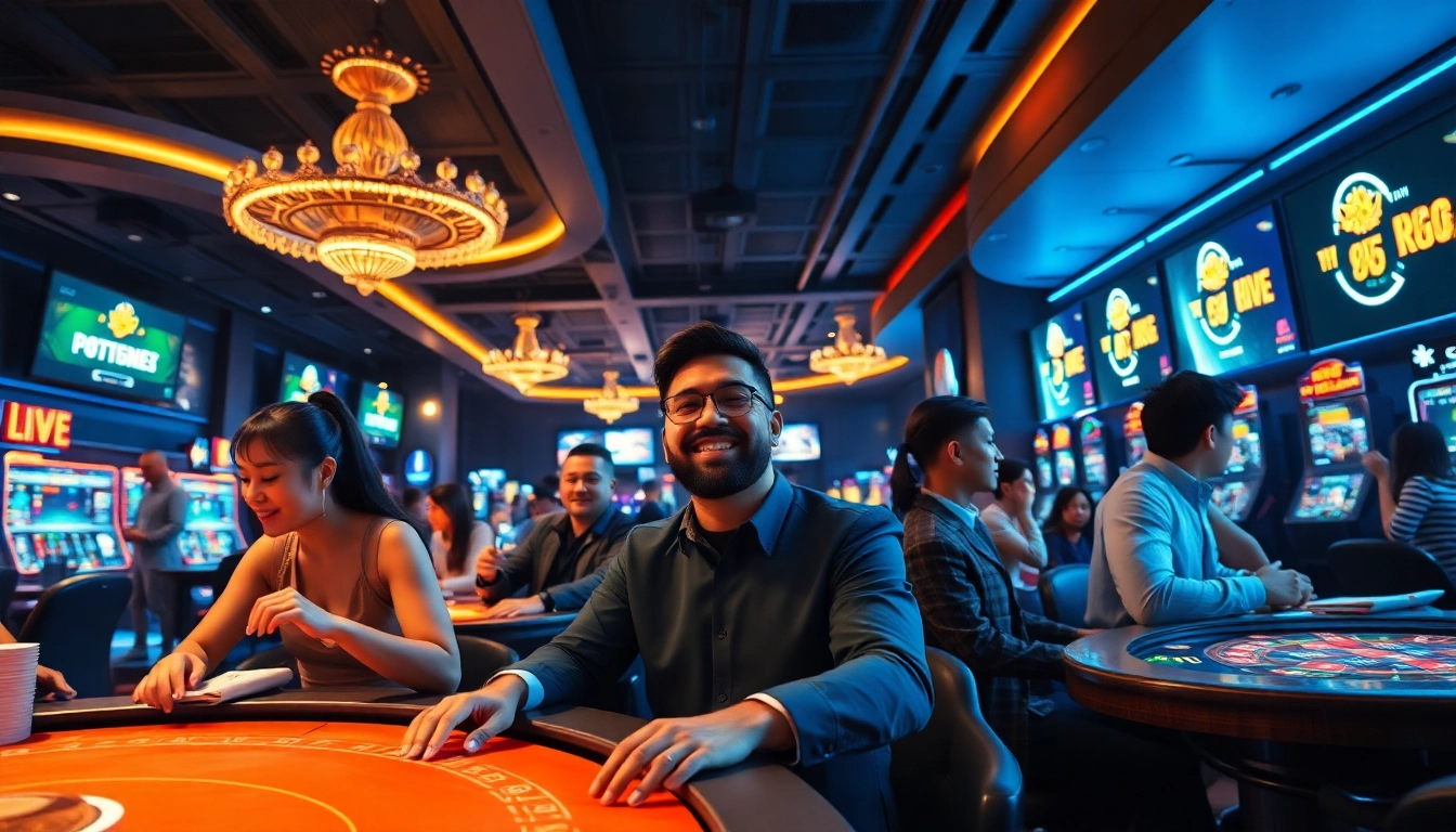 Vibrant online casino scene featuring 789bet players engaged in thrilling games.