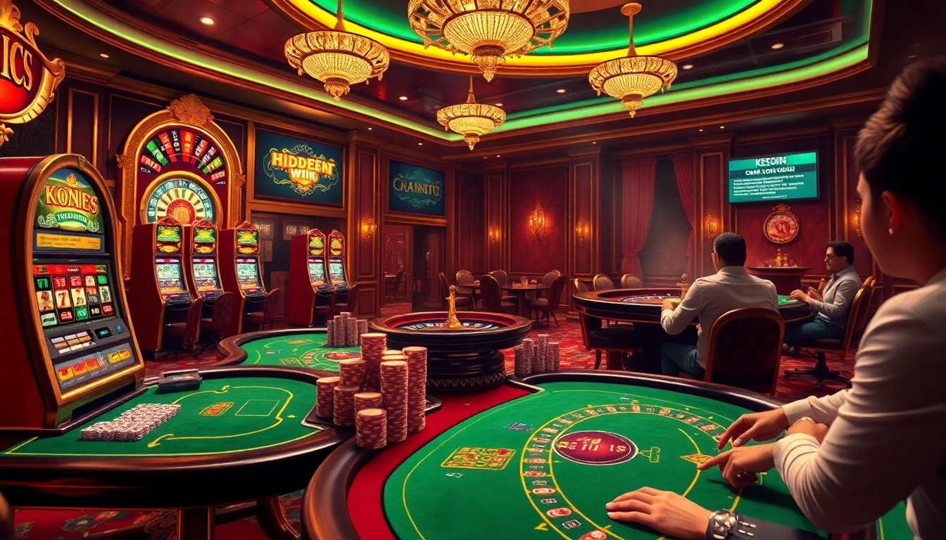Experience the hidden wiki in a vibrant casino scene with lively gambling action and luxurious elements.