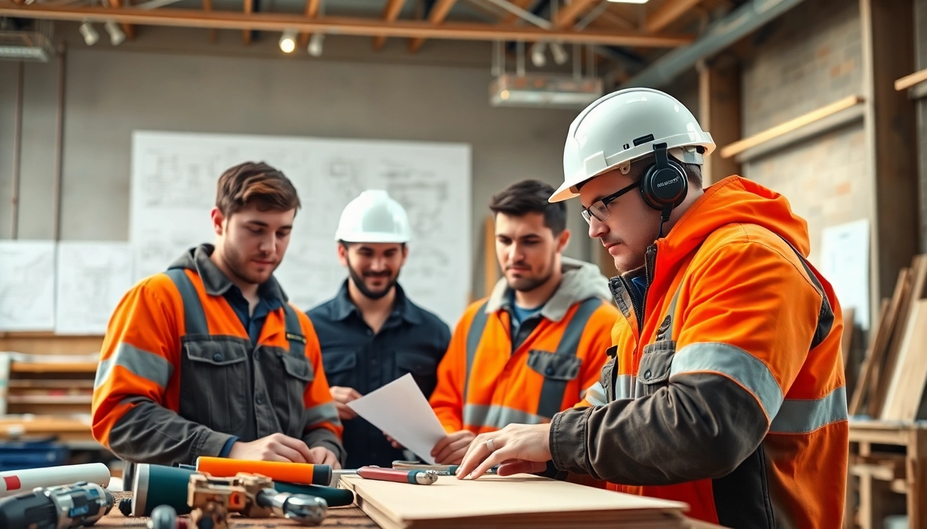 Students learning at construction trade schools in texas, showcasing hands-on training.