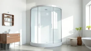 Duschkabine 90x90 in einem stilvollen Badezimmer, das modernes Design und Eleganz ausstrahlt.