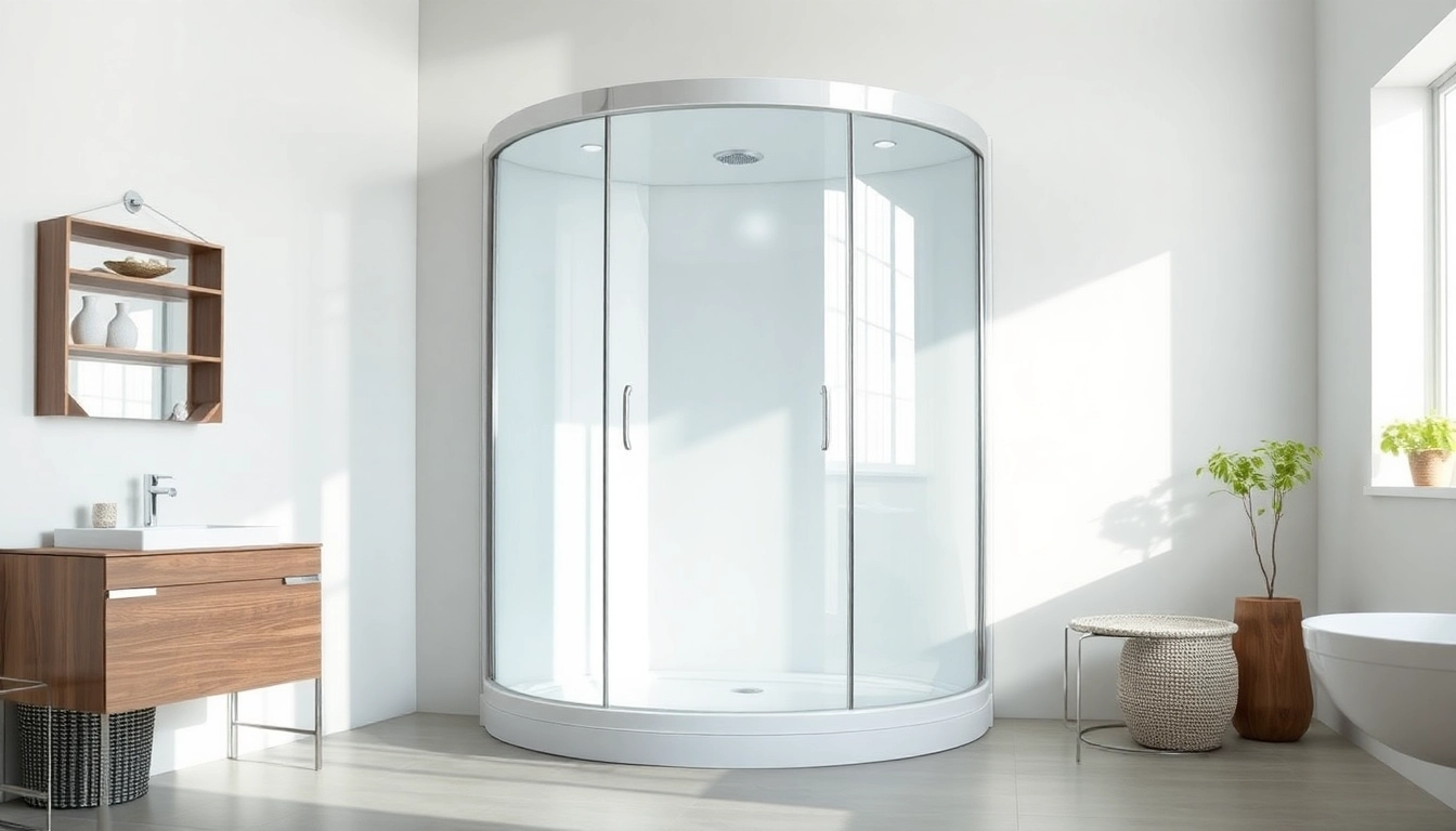 Duschkabine 90x90 in einem stilvollen Badezimmer, das modernes Design und Eleganz ausstrahlt.