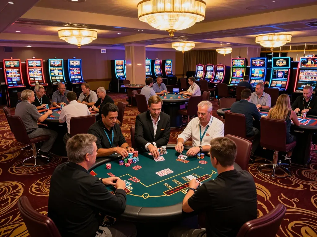 Experienced players strategizing in a lively casino setting at 27G, enhancing their gambling excitement.