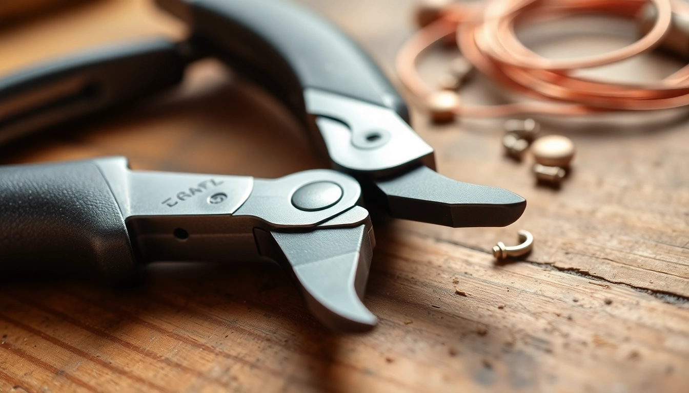 Hochwertige Tenaze zum Schneiden von Draht auf einer Werkbank, die Präzision und Handwerkskunst zeigt.