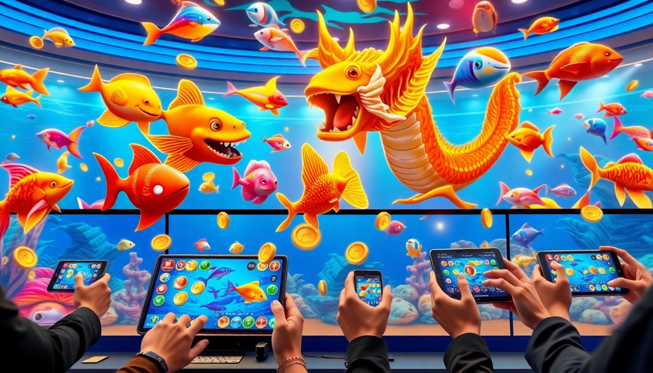 Engage in bắn cá đổi thưởng where vibrant fish swim as players aim for big wins and quick payouts.