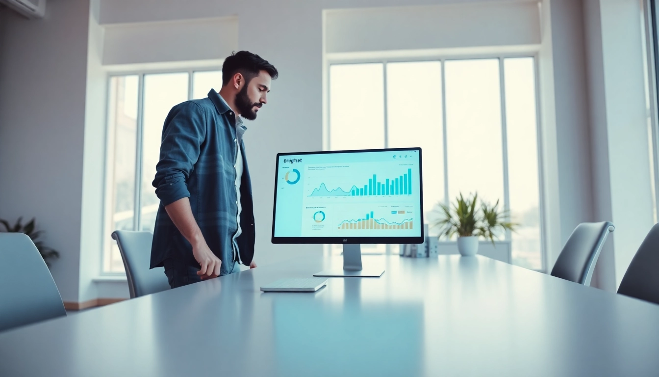 Brightet analytics displayed on a sleek workspace with natural light flooding the room.