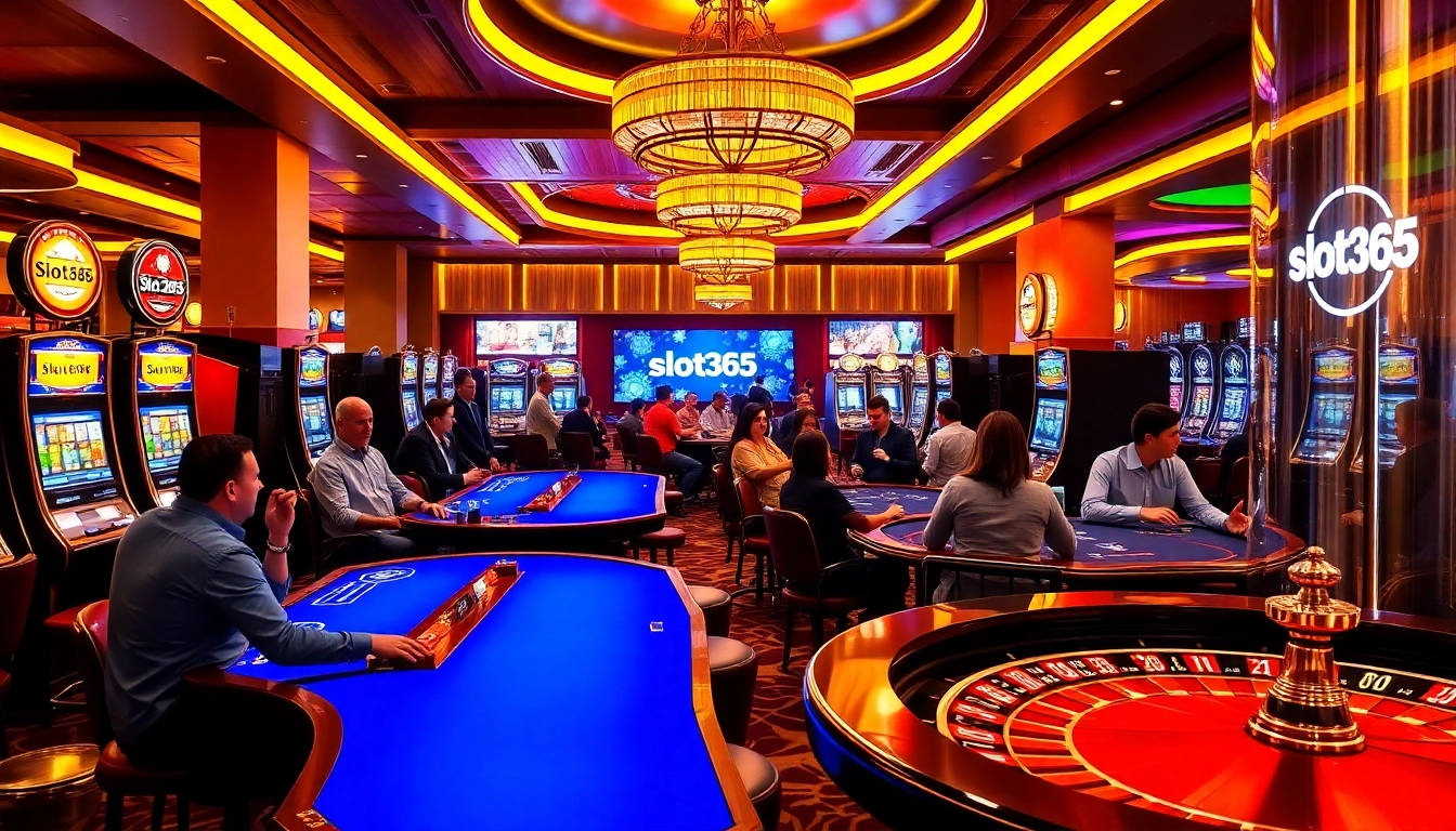 Engaged players enjoying thrilling games at slot365 casino, showcasing excitement and strategy.