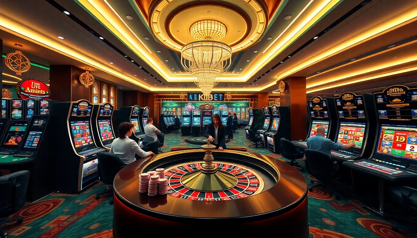 KBBET offers an immersive online gaming experience showcasing vibrant casino games and betting interfaces.