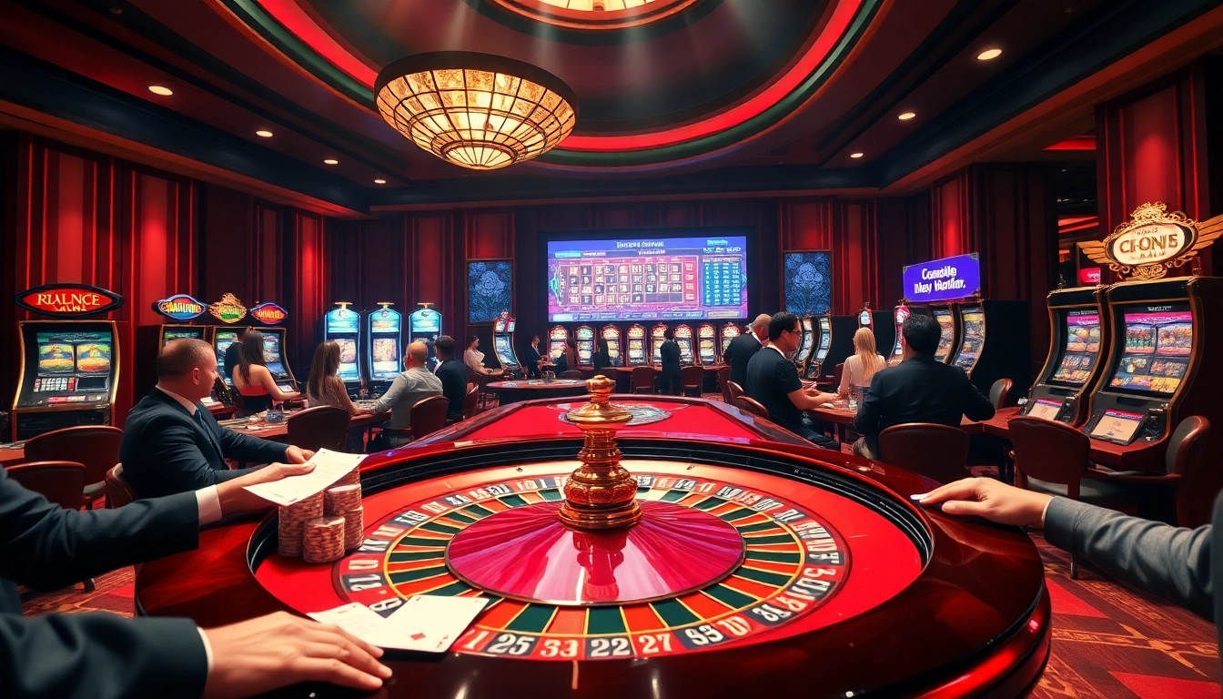 Engaging in kèo bóng đá betting at an elegant casino table with vibrant atmosphere.