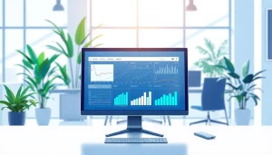 Showcasing the best sales navigator scraping tool with modern data analytics in a professional office.