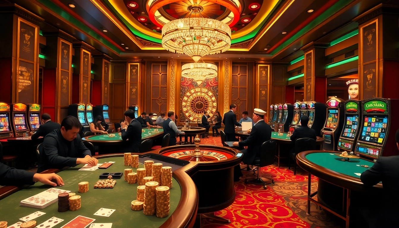 Experience the thrill of CM8888 in a luxurious casino setting, capturing vibrant gaming excitement.