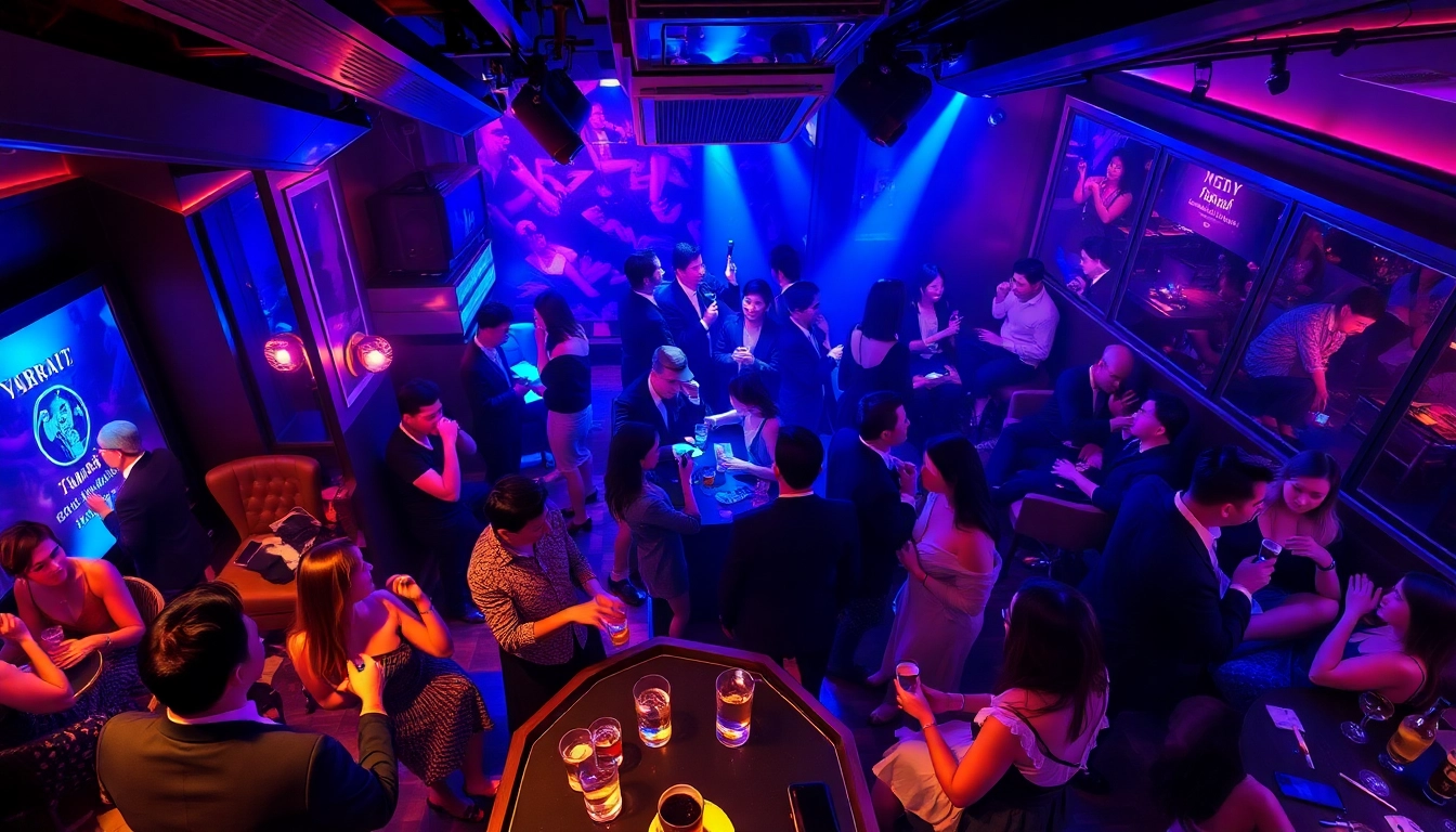 활기찬 유흥 분위기의 제주도유흥 노래방 장면.