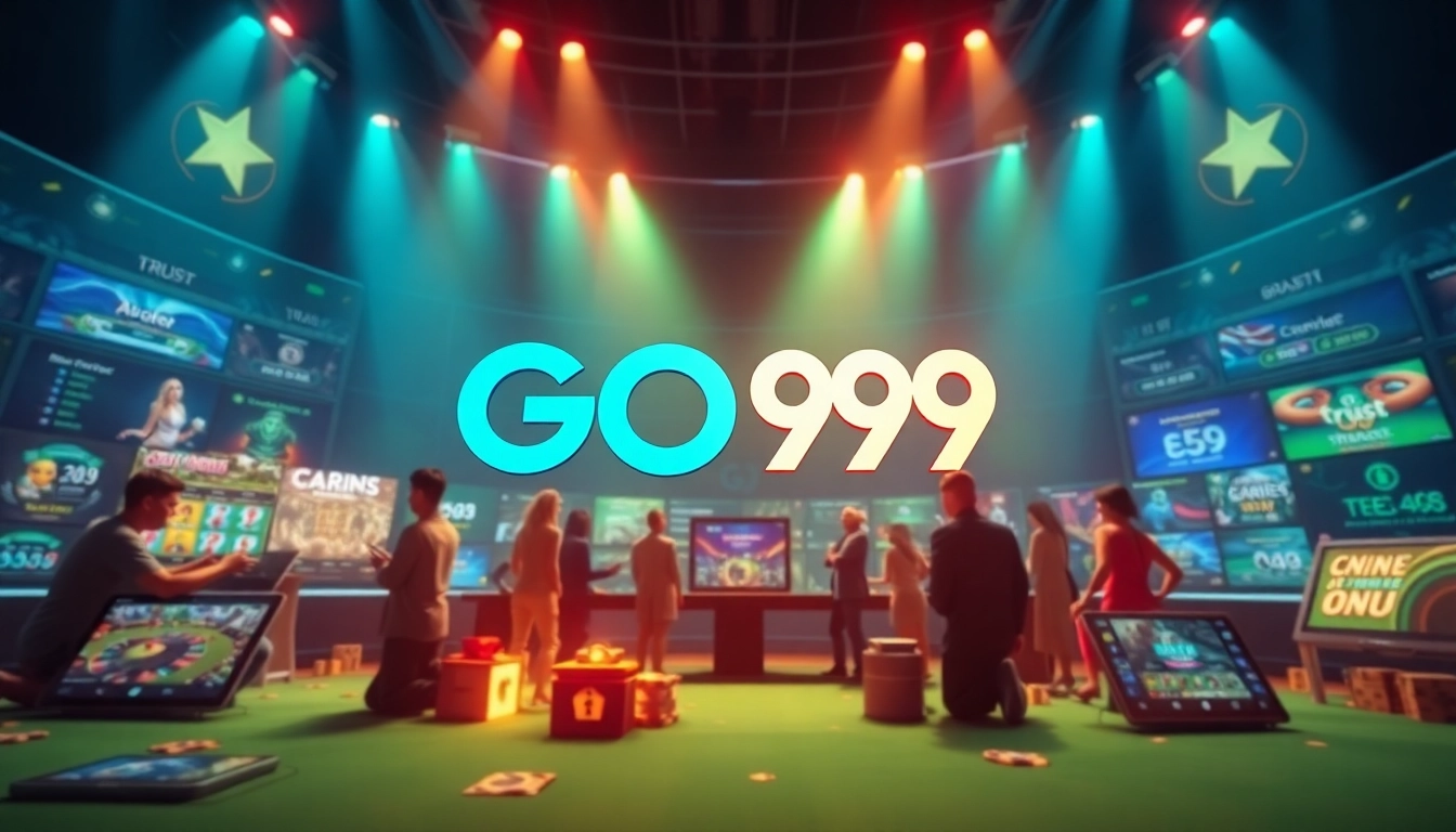 Engaging GO99 online gaming interface with diverse games and modern devices.