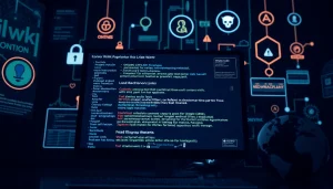 Explore the hidden wiki's secure .onion links featuring cryptographic elements and a tech-savvy atmosphere.