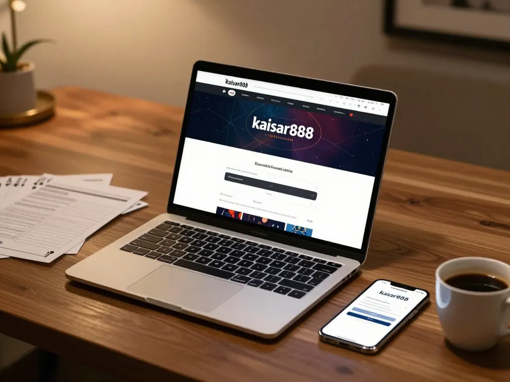 Login to kaisar888 platform on laptop showcasing online poker setup, emphasizing strategic gaming.