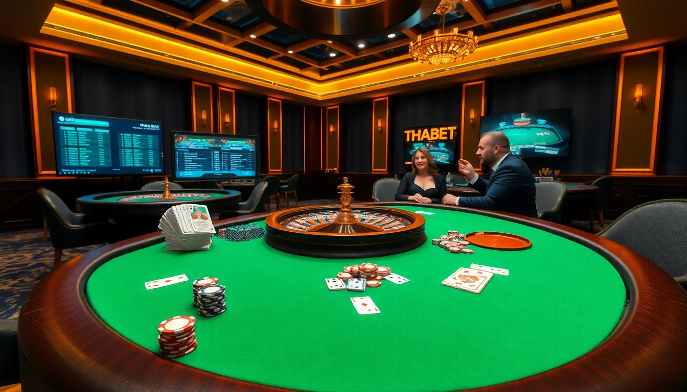 Experience the excitement of gambling at THABET casino with vibrant gaming tables and immersive gameplay.