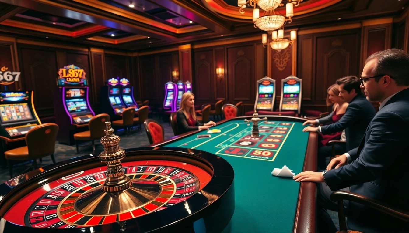 Players thriving at L567 casino roulette table, experiencing high-stakes excitement.
