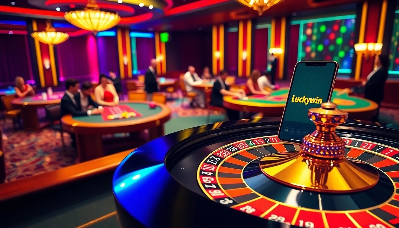 Experience the excitement of online gambling at https://luckywin.fan/, with vibrant casino visuals featuring roulette and poker.