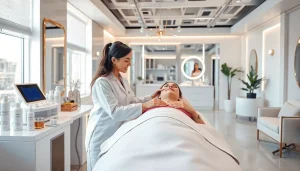 A professional beauty machine for body fat reduction in a modern salon setting, showcasing advanced technology and a welcoming atmosphere.