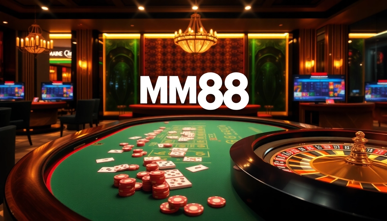 Exciting blackjack action at mm88 osaka with vibrant cards and chips on an elegant table.