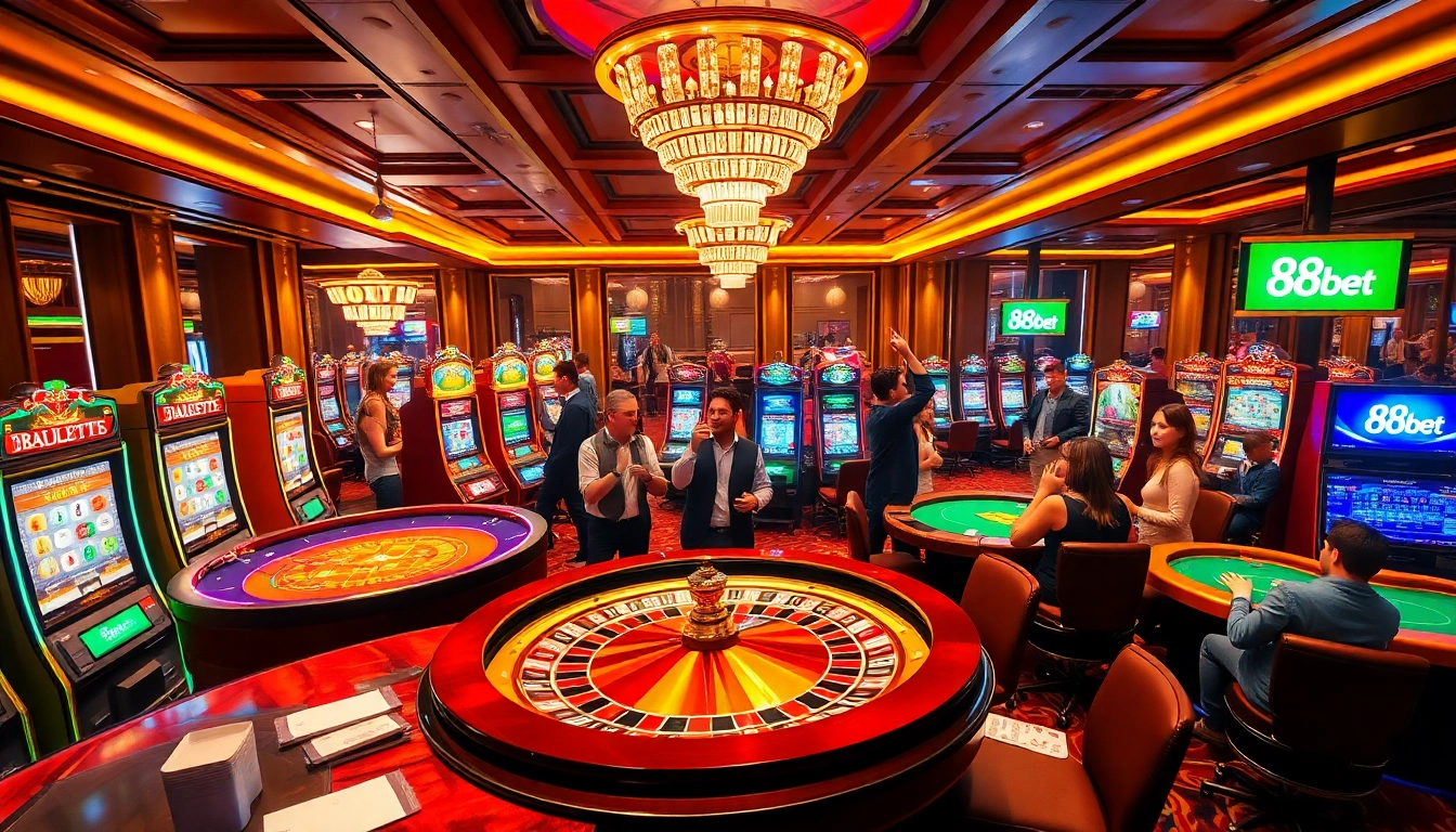 Players enjoying an exciting game at 88bet casino, showcasing luxury and action.
