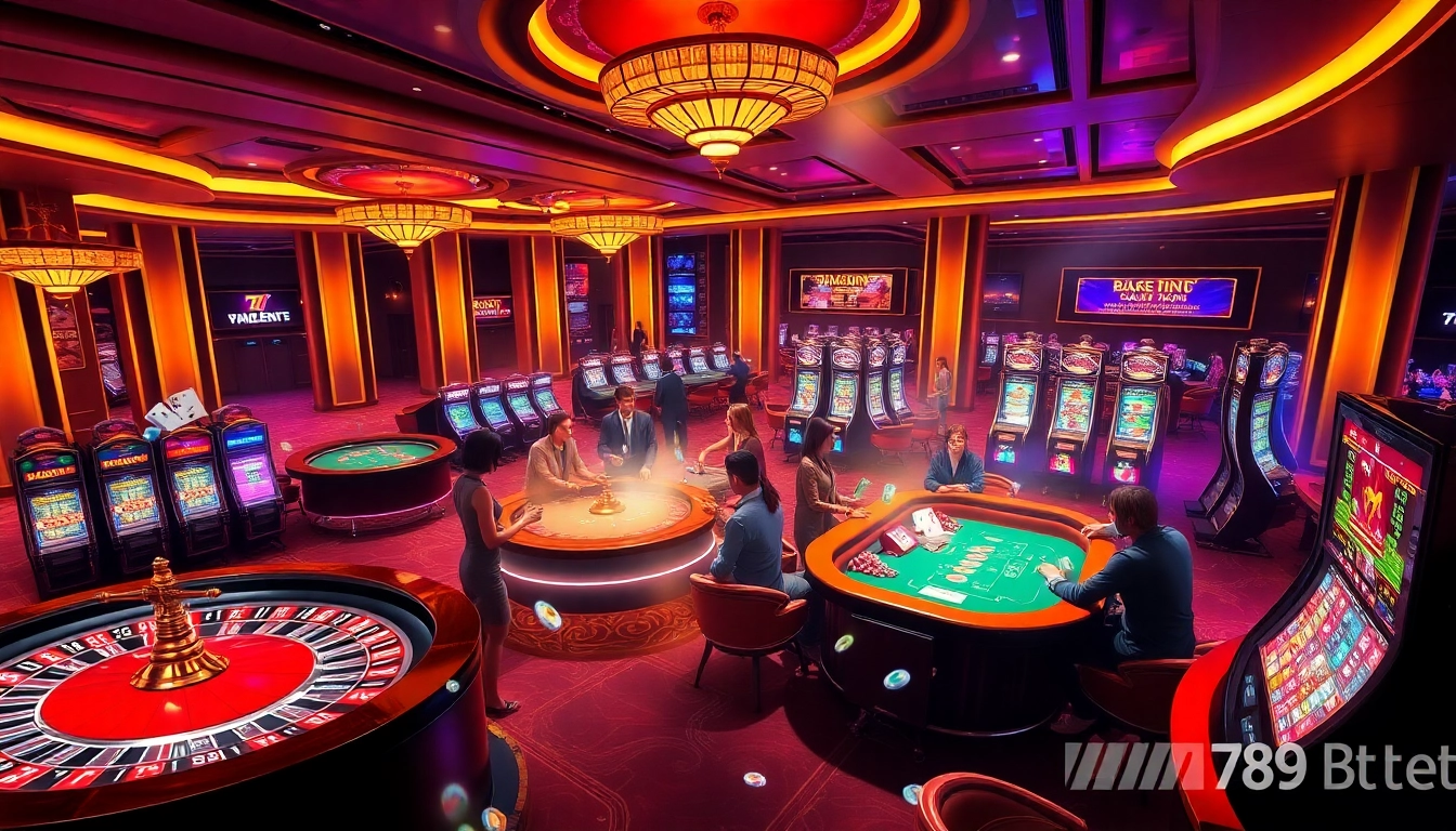 A player placing a bet in an exciting 789f bet casino environment with lively tables and vibrant lights.