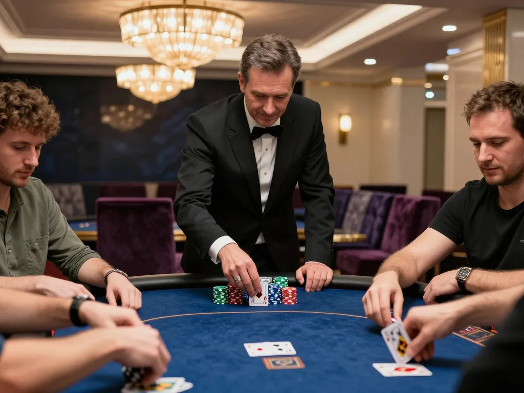 cloud-africa players strategizing during a high-stakes poker game in luxurious casino surroundings