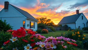 Transform your lifestyle with a charming cape cod home surrounded by vibrant gardens.