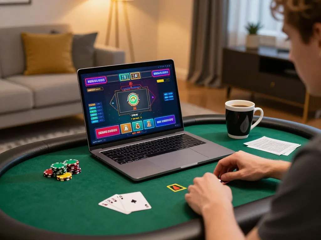 Experience thrilling online poker action at 68gamebaivn with a cozy home setup