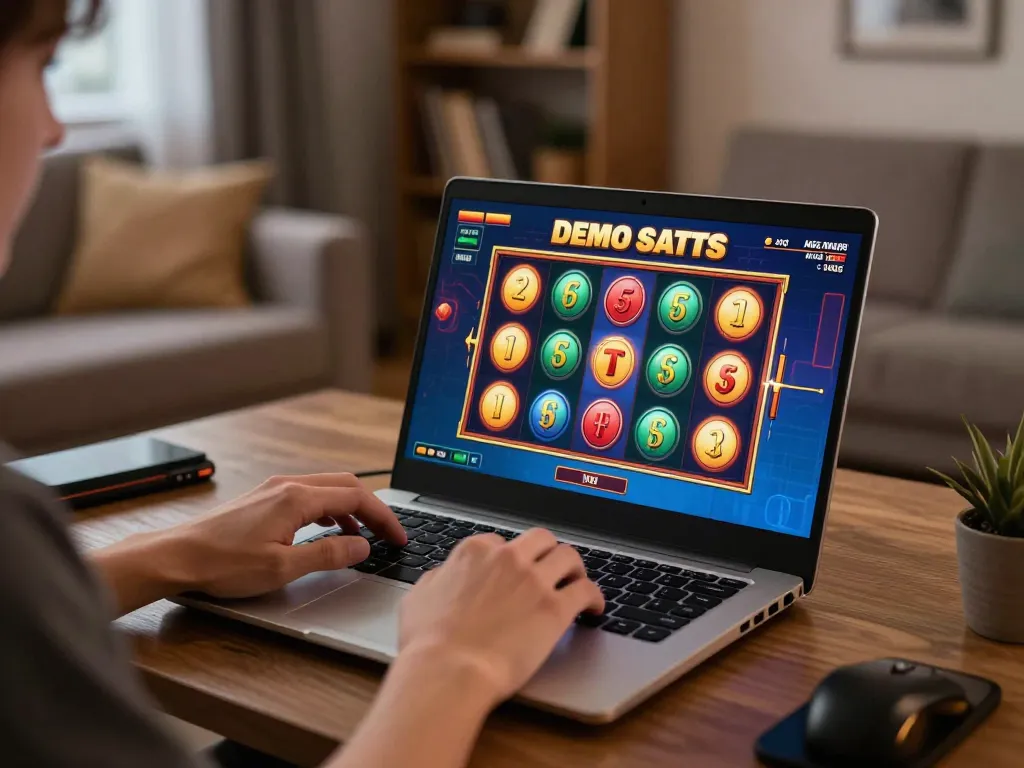 Engaging with a Demo Slot Pragmatic game in a cozy home gaming setup.