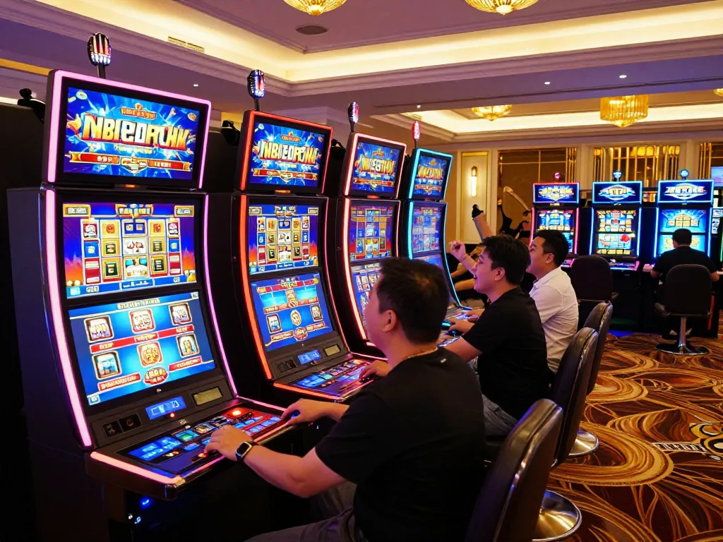 Players celebrating wins at slot machines while exploring the rik vip online casino experience