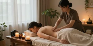 Peaceful 마포스웨디시 massage scene showcasing a serene spa environment with soothing elements.