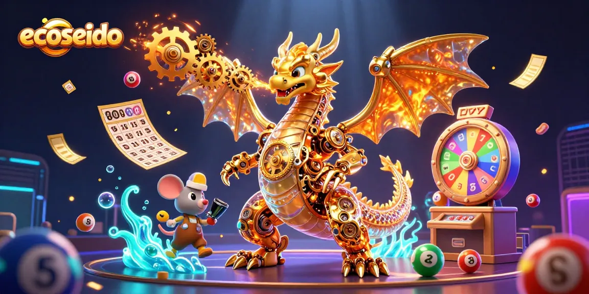 Engage with ecoseido's thrilling lottery features highlighted by vibrant visual elements.