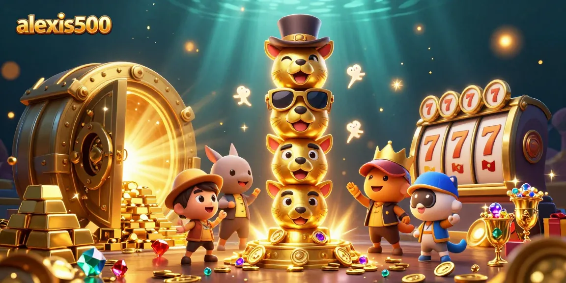Engage with alexis500's exciting slots experience amidst dazzling golden treasures and animated totems.
