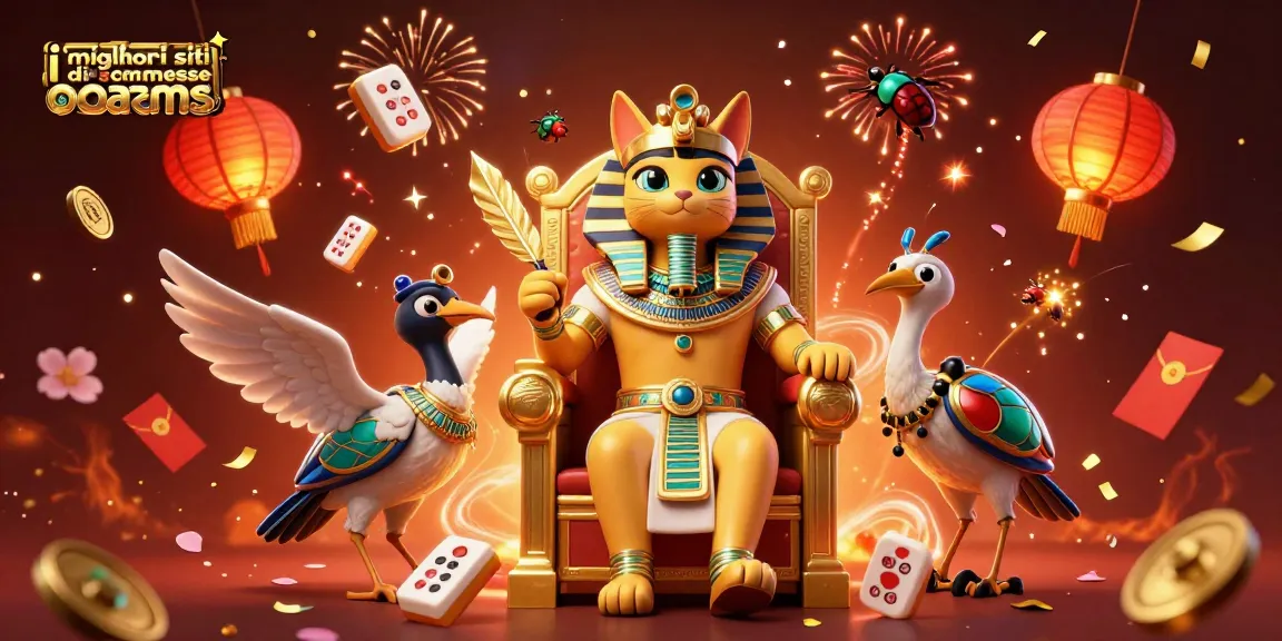 I migliori siti di scommesse non aams mostrano un'illustrazione 3D del faraone gatto e divertenti elementi di gioco.