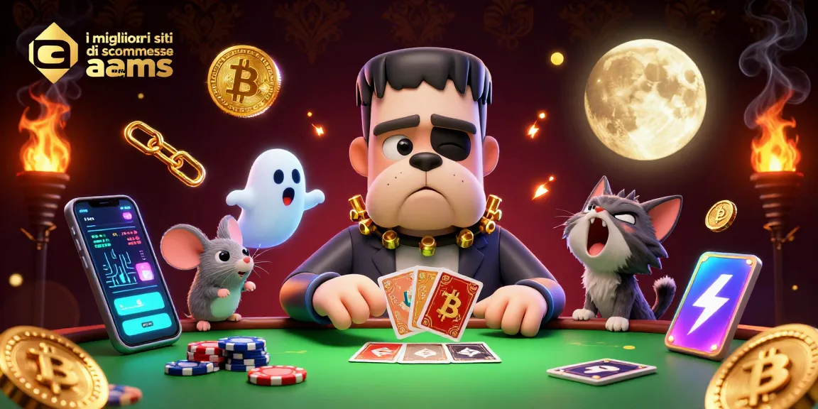 I migliori siti di scommesse non AAMS: la scena di gioco con mostri e monete criptografiche in un casinò virtuale