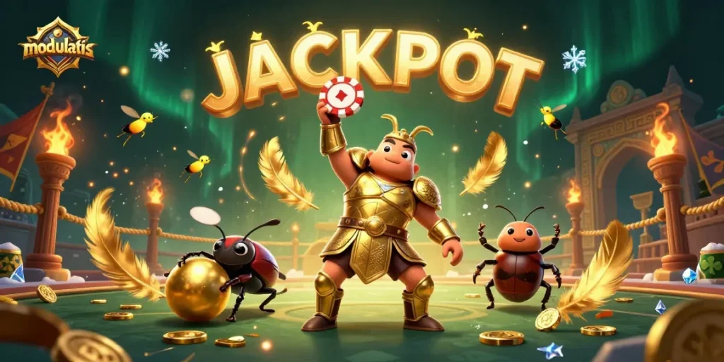 Menang jackpot di modulatis dengan aksi permainan slot seru dan menampilkan berbagai simbol menarik.