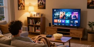 Experience Movies2watch with cozy streaming in a comfortable living room setting.