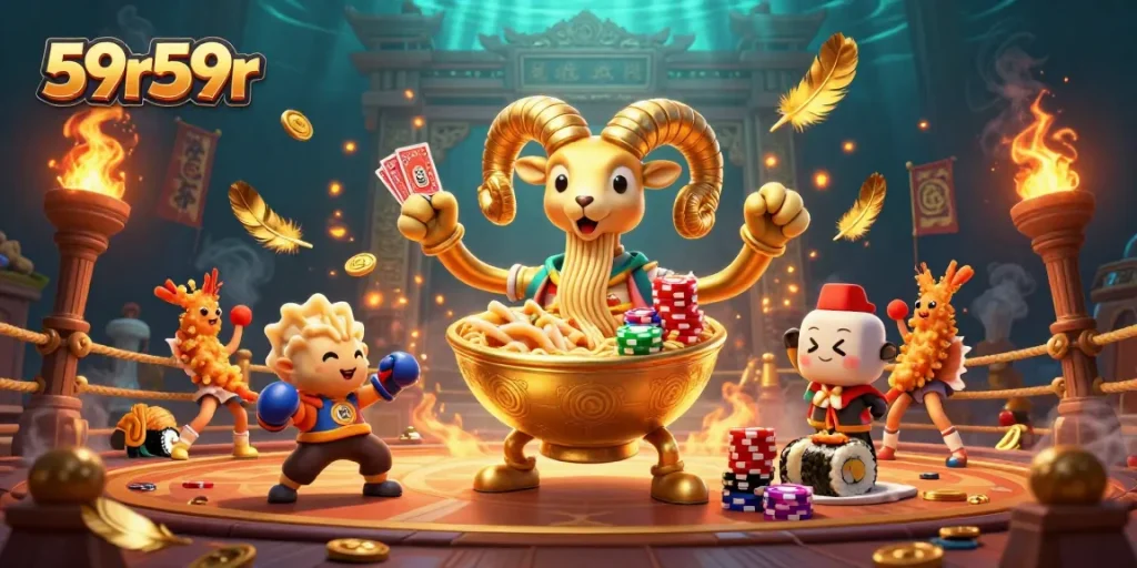 Experience 59r59r's vibrant casino magic with dynamic characters and engaging gaming elements.