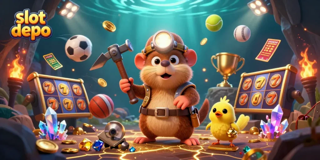 Spin the reels at slot depo for thrilling jackpots amidst a treasure cave.