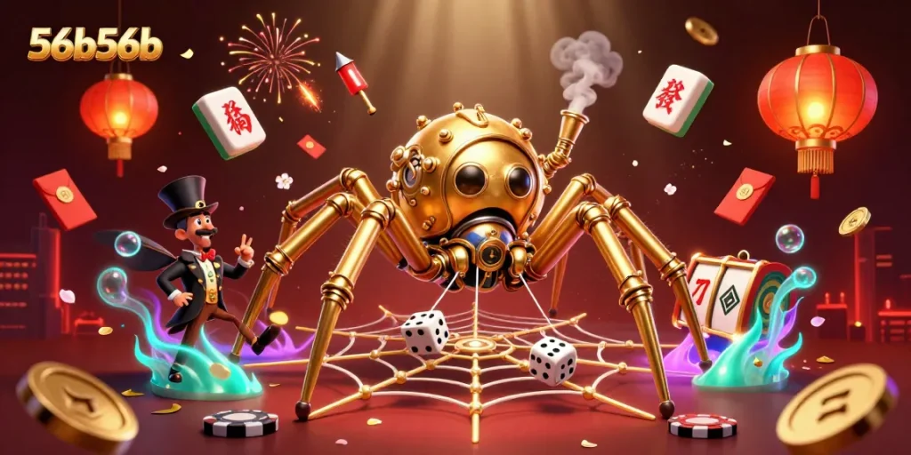 Engage with thrilling casino gameplay in 56b56b's steampunk world, capturing excitement and luck.