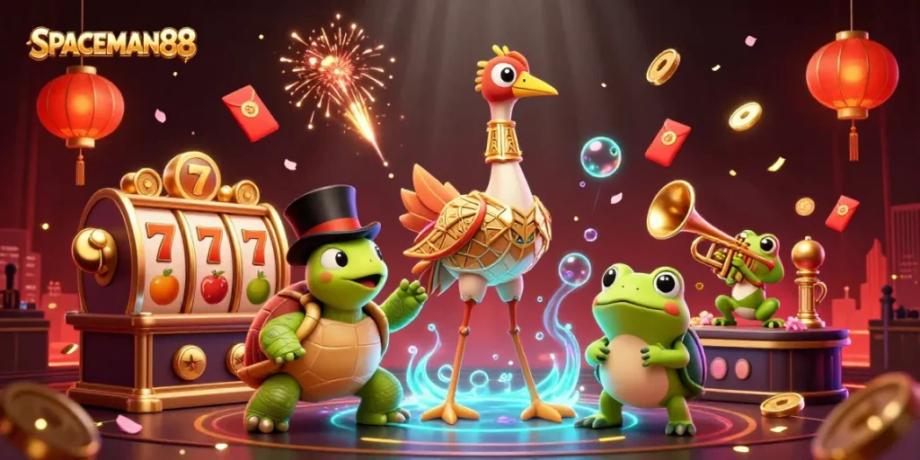 Experience winning thrills on SPACEMAN88 with vibrant 3D slots and rich casino elements
