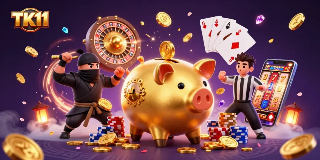 Experience thrilling gameplay with TK11's vibrant casino scene featuring dynamic game elements.
