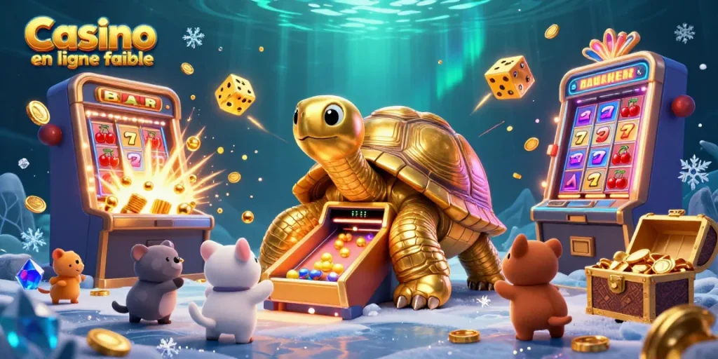 Engage with the Casino en ligne fiable experience in this vibrant 3D illustration with dynamic casino elements.